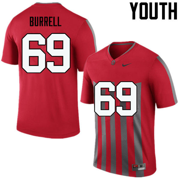 Youth Ohio State Buckeyes #69 Matthew Burrell College Football Jerseys Game-Throwback